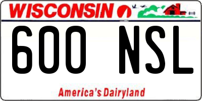 WI license plate 600NSL