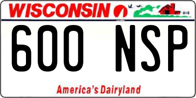 WI license plate 600NSP