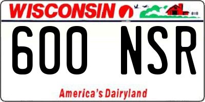 WI license plate 600NSR
