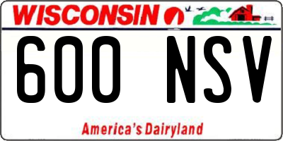 WI license plate 600NSV