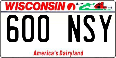 WI license plate 600NSY