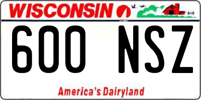 WI license plate 600NSZ