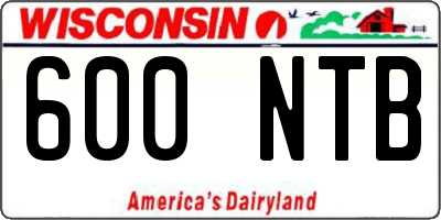 WI license plate 600NTB