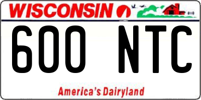 WI license plate 600NTC