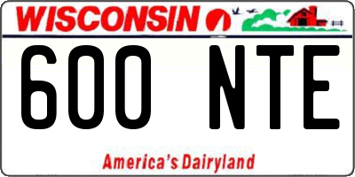 WI license plate 600NTE