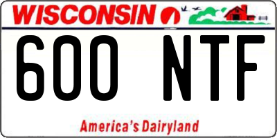 WI license plate 600NTF
