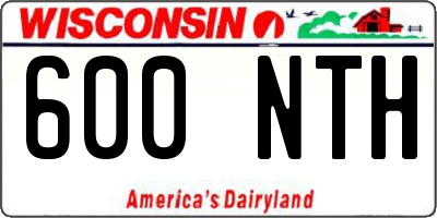 WI license plate 600NTH