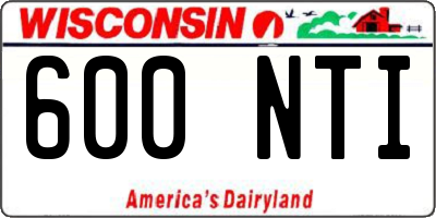 WI license plate 600NTI