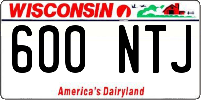 WI license plate 600NTJ