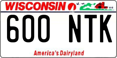 WI license plate 600NTK
