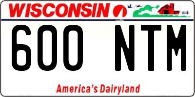 WI license plate 600NTM