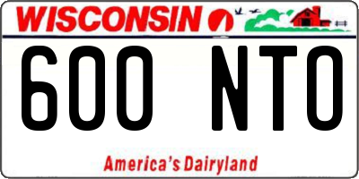 WI license plate 600NTO