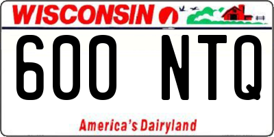 WI license plate 600NTQ