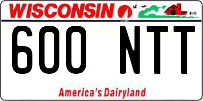 WI license plate 600NTT