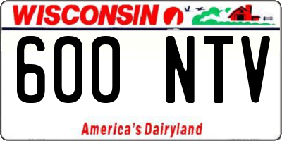 WI license plate 600NTV