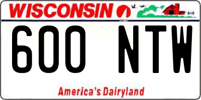 WI license plate 600NTW