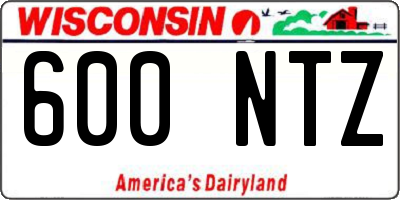 WI license plate 600NTZ