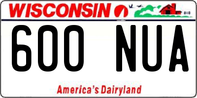 WI license plate 600NUA