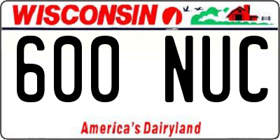 WI license plate 600NUC