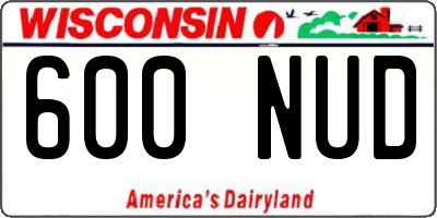 WI license plate 600NUD