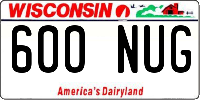 WI license plate 600NUG