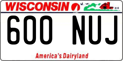 WI license plate 600NUJ