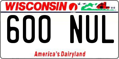 WI license plate 600NUL