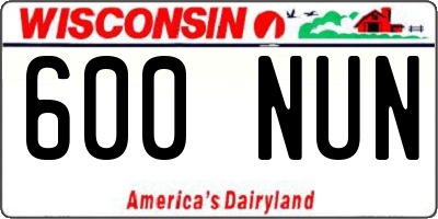 WI license plate 600NUN
