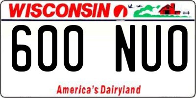 WI license plate 600NUO