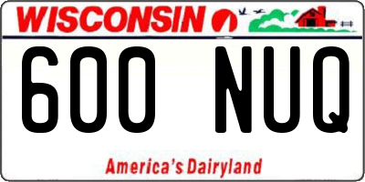 WI license plate 600NUQ