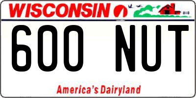 WI license plate 600NUT