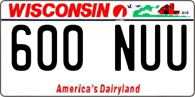 WI license plate 600NUU