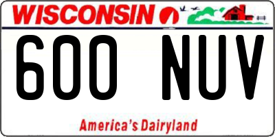 WI license plate 600NUV