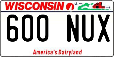 WI license plate 600NUX