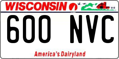 WI license plate 600NVC