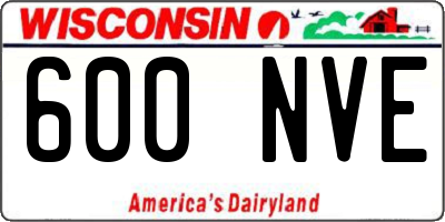 WI license plate 600NVE