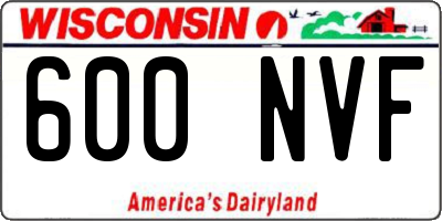 WI license plate 600NVF