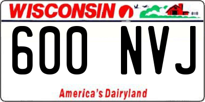 WI license plate 600NVJ