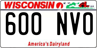 WI license plate 600NVO