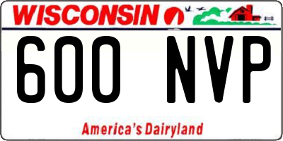 WI license plate 600NVP