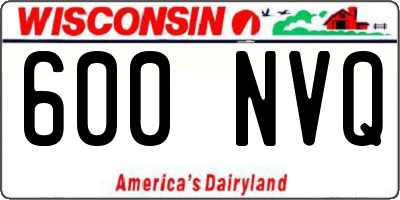 WI license plate 600NVQ
