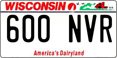 WI license plate 600NVR