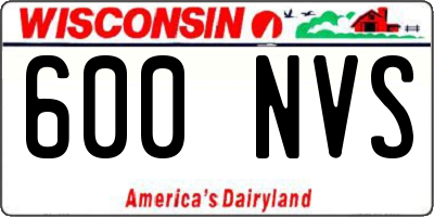 WI license plate 600NVS