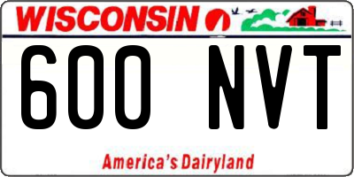 WI license plate 600NVT