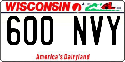 WI license plate 600NVY