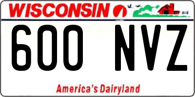 WI license plate 600NVZ
