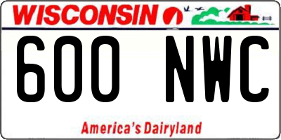 WI license plate 600NWC