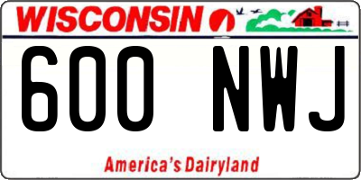 WI license plate 600NWJ
