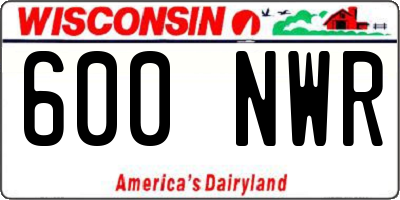 WI license plate 600NWR