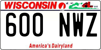 WI license plate 600NWZ